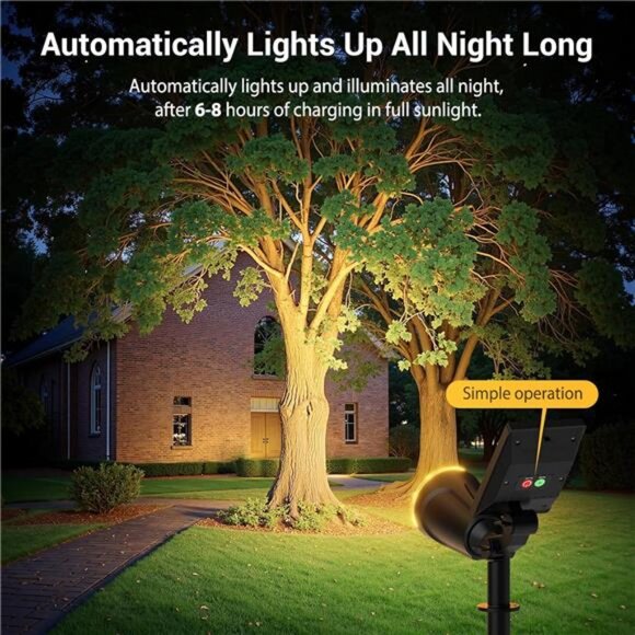 Solar Spot Lights Outdoor Waterproof: 1000LM Big Adjustable Spotlight - 2-in-1 - Picture 3 of 8
